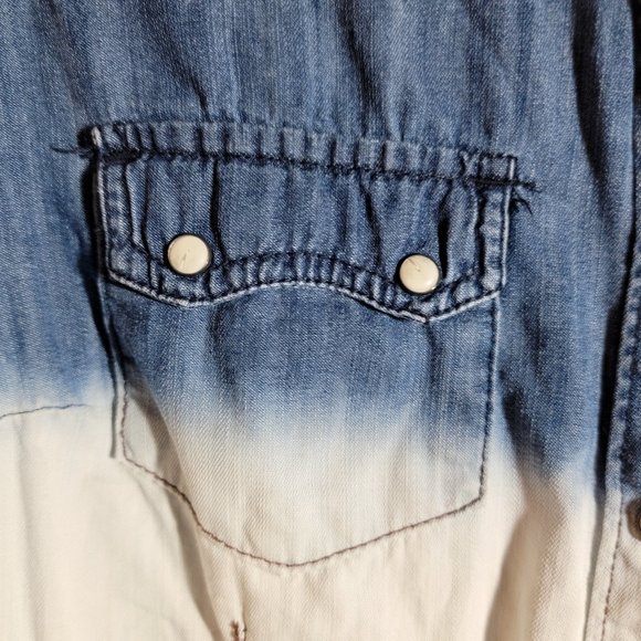 Aeropostale Western Style Ombre Long Sleeve Shirt Size Medium - Picture 5 of 9